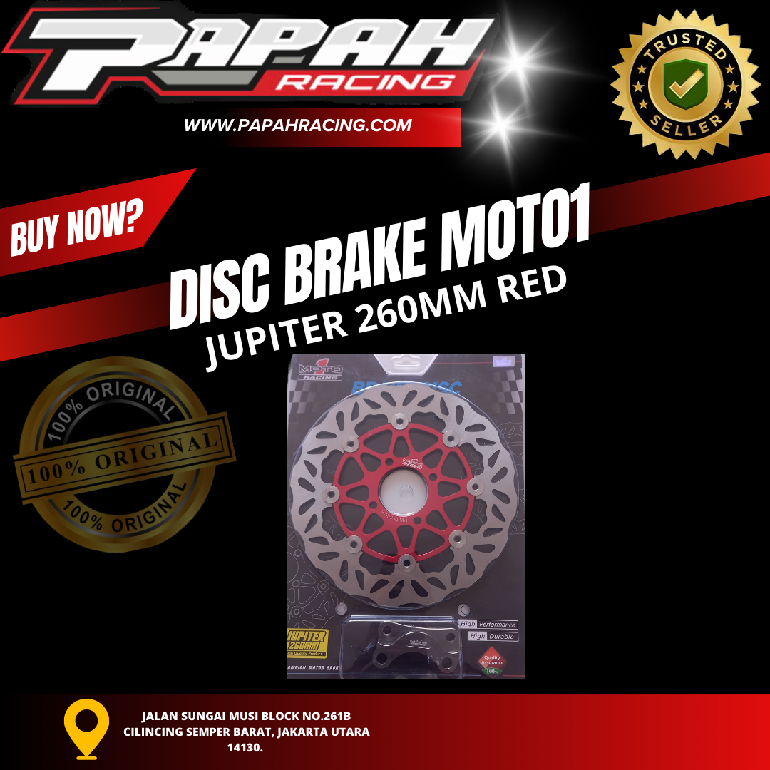 PIRINGAN DISC BRAKE MOTO1 260MM RED